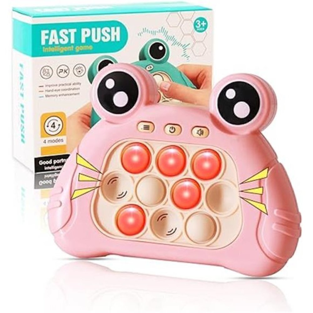 Bubble Game Console Handheld Fast Speed Pushing Educational Fidget Toy Kids PINK